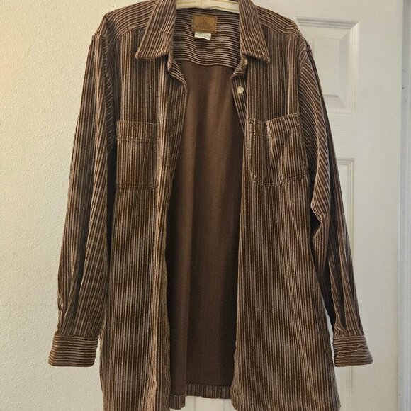 St John's Wilderness Tops - St john Cowgirl oversize Rodeo Versatile Tan Button Down Corduroy shacket Top XL